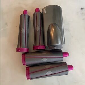 NEVER USED Dyson Hair Attachments in Metallic Gray and Fuchsia